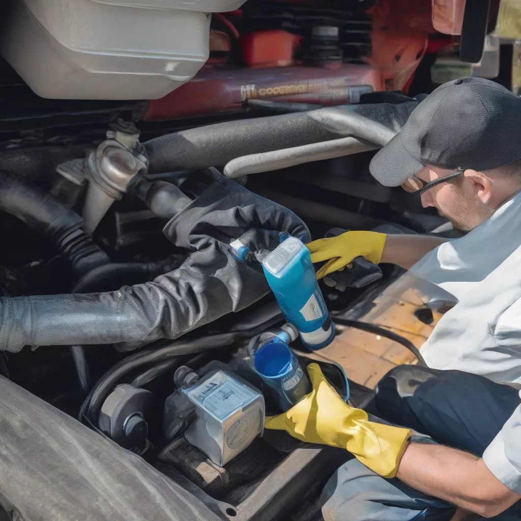 Kiểm tra mực nước làm mát