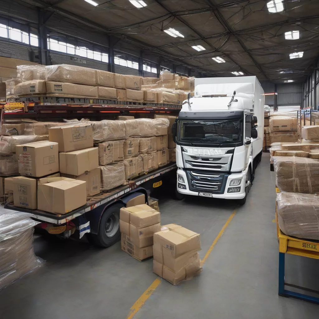 Xe tải Tera 100 đang được chất hàng tại bãi tập kết