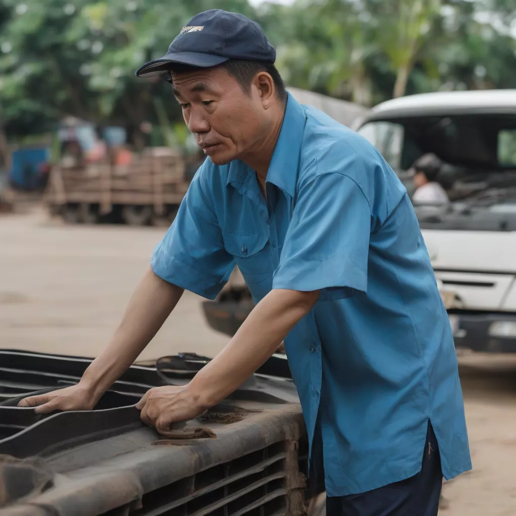 Anh Ba kiểm tra xe tải