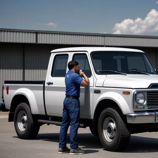 三哥正在检查起亚K250 1.4吨轻卡