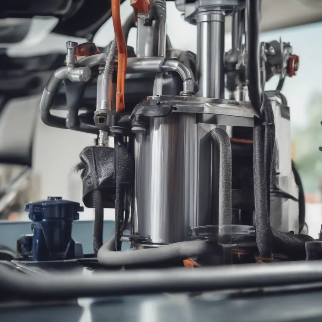 Close-up of a car oil extractor