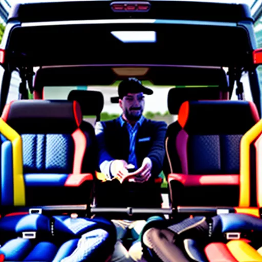 Sales representative introducing the Kenbo 5-seater 495kg truck to a customer