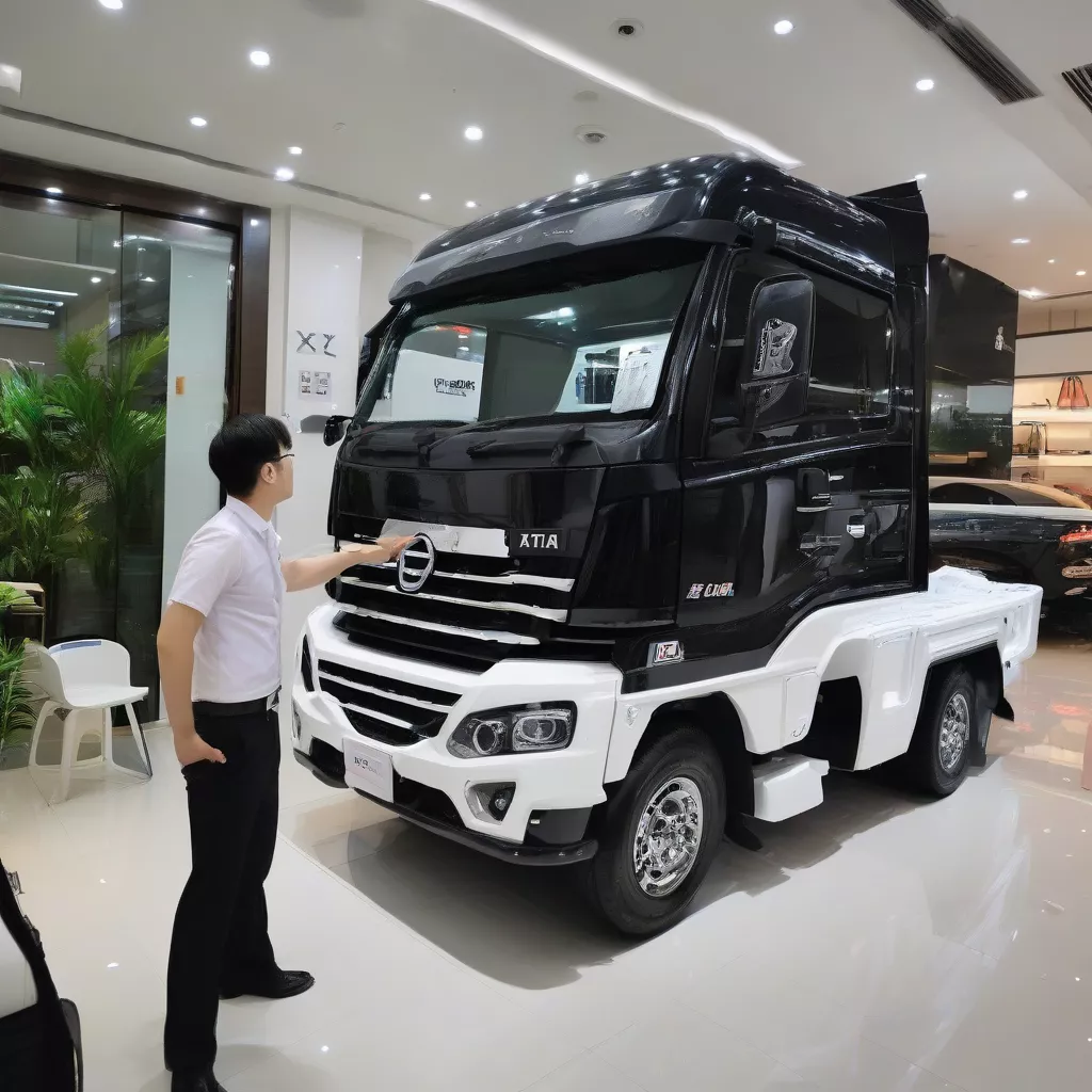 Nhân viên tư vấn khách hàng tại showroom Xe Tải Hà Nội