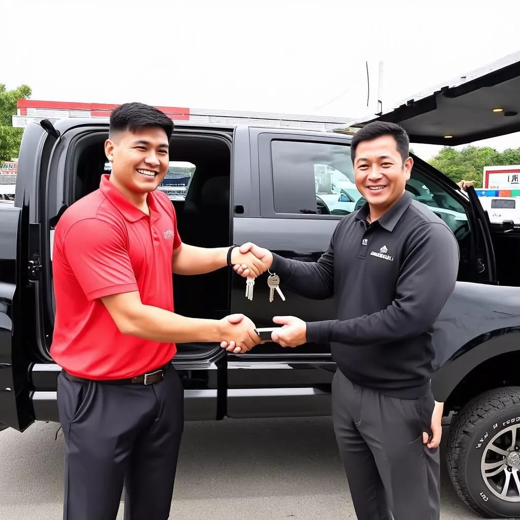 Anh Tuấn nhận xe tải mới