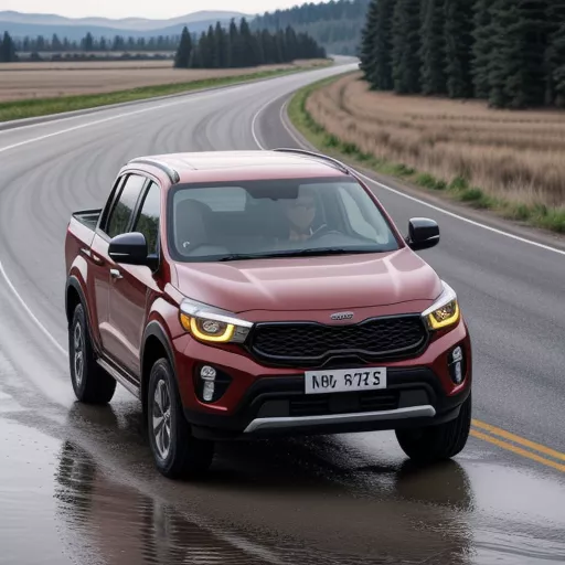 Hình ảnh xe tải Kia 1 tấn đang chạy trên đường