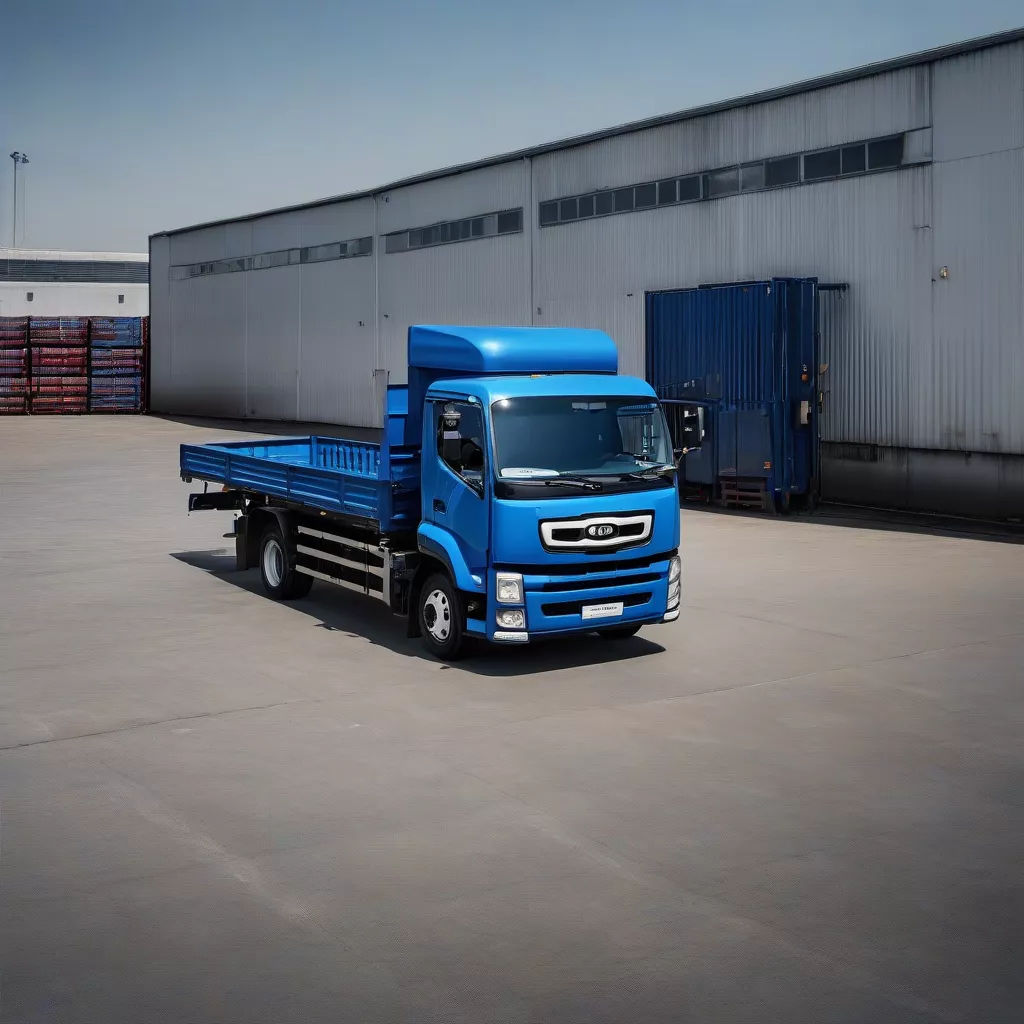 Chiếc Xe Tải Kia K200 Màu Xanh Lam Nổi Bật