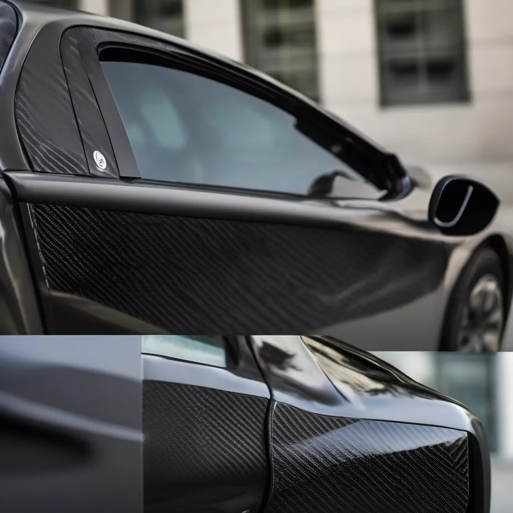 Bậc cửa ô tô được dán carbon
