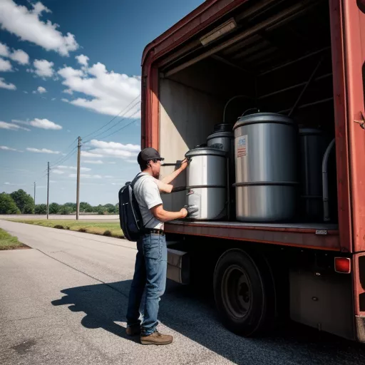 Bác tài kiểm tra bình dầu