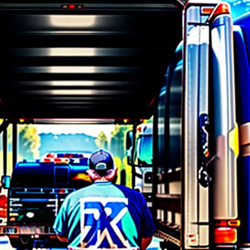 ड्राइवर माल की जाँच करता हुआ