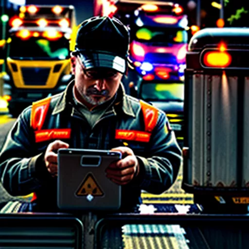 Driver checking traffic information