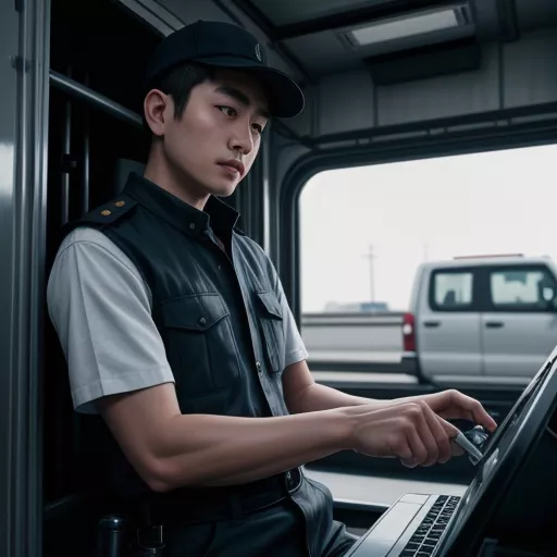 Sopir memeriksa truk