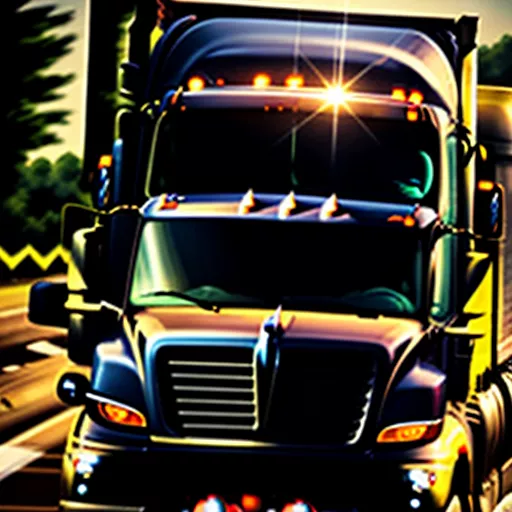 LKW-Fahrer beim Fahren