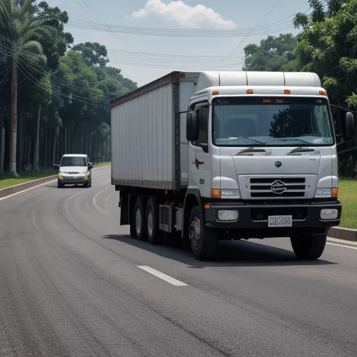 हिनो FG8JPSB 8.5 टन ट्रक चलाते हुए ड्राइवर