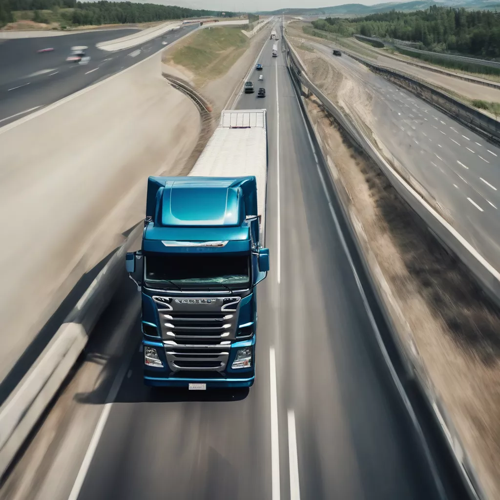 Truck driver driving on the highway