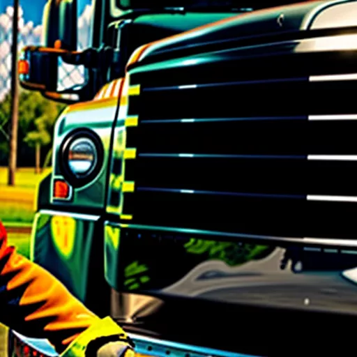 Bác tài lau mặt ga lăng xe tải