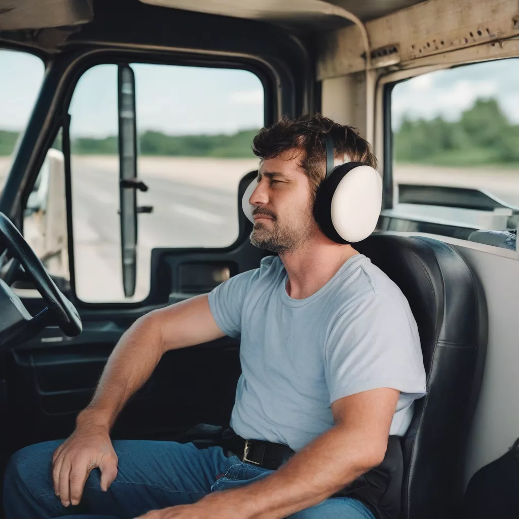 LKW-Fahrer ruht sich in seinem Lastwagen aus