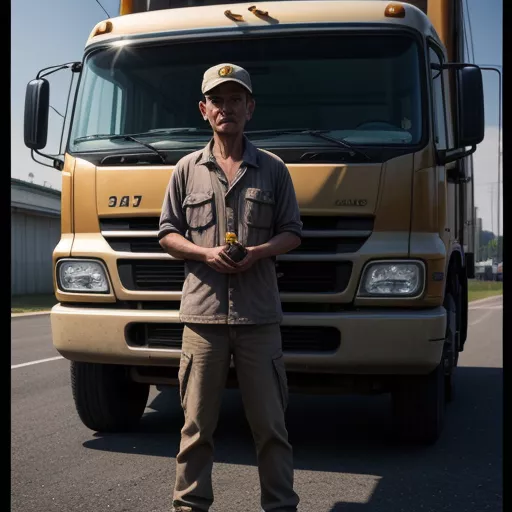 Truck driver with a GPS tracker