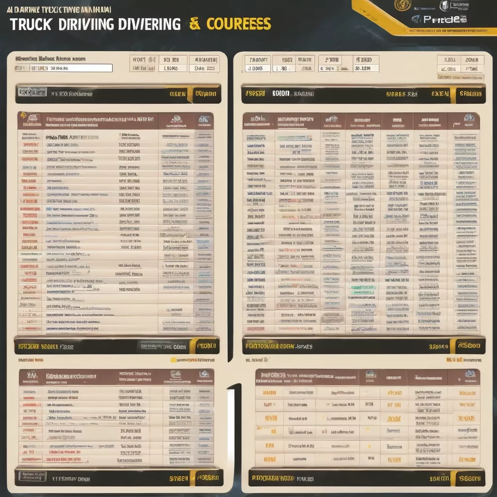 Truck driving school price list
