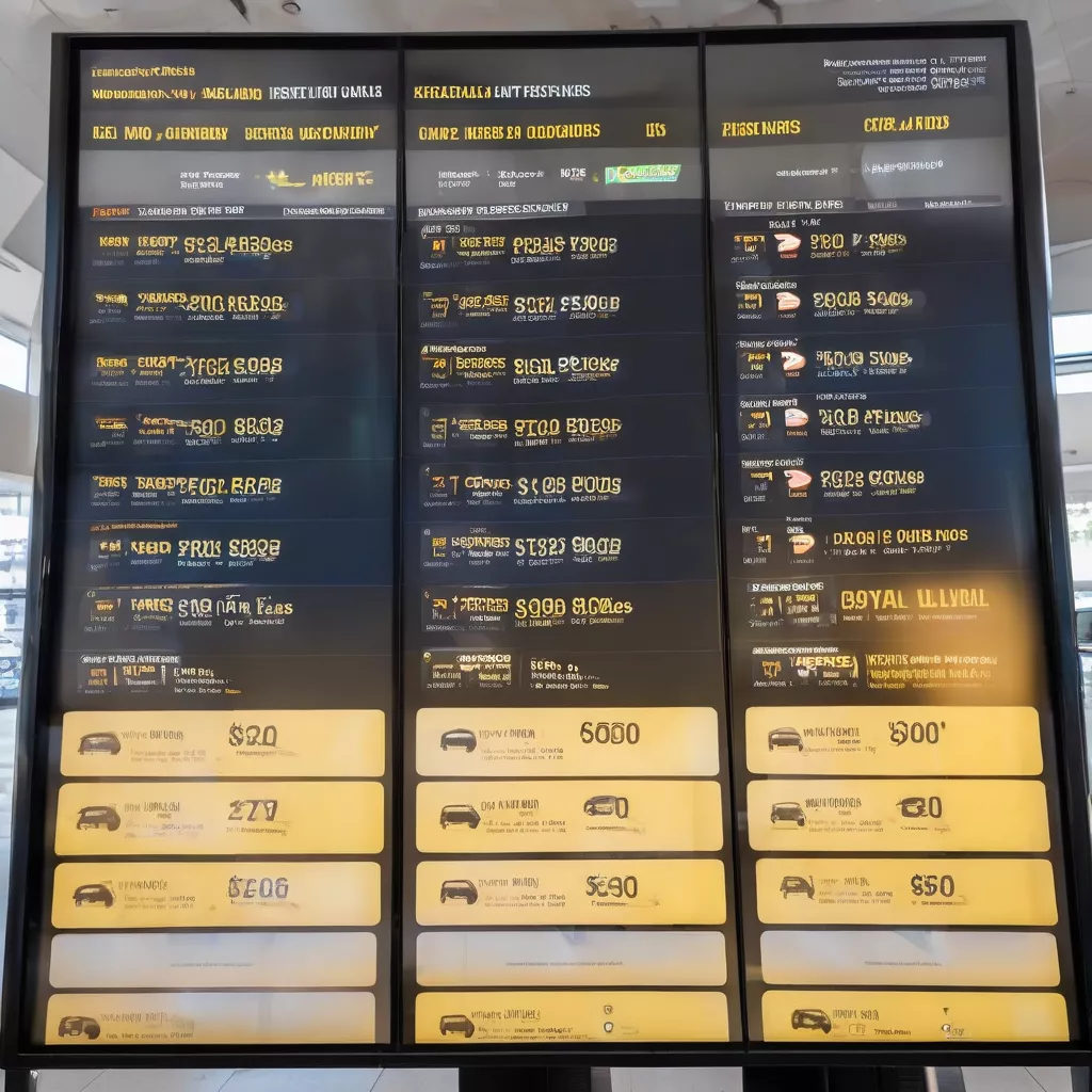 Self-drive car rental price list