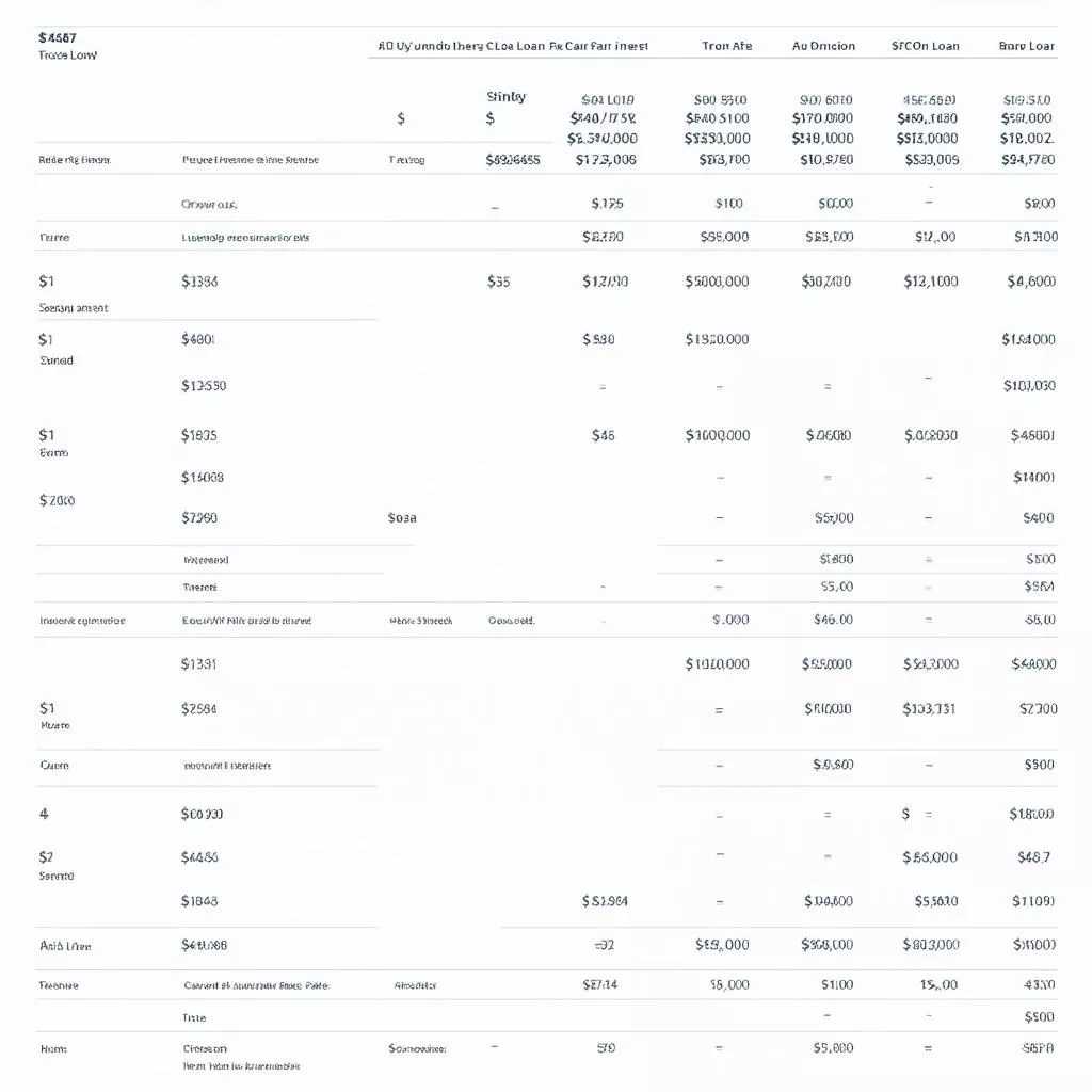 Tabelle mit Finanzierungsbeispielen