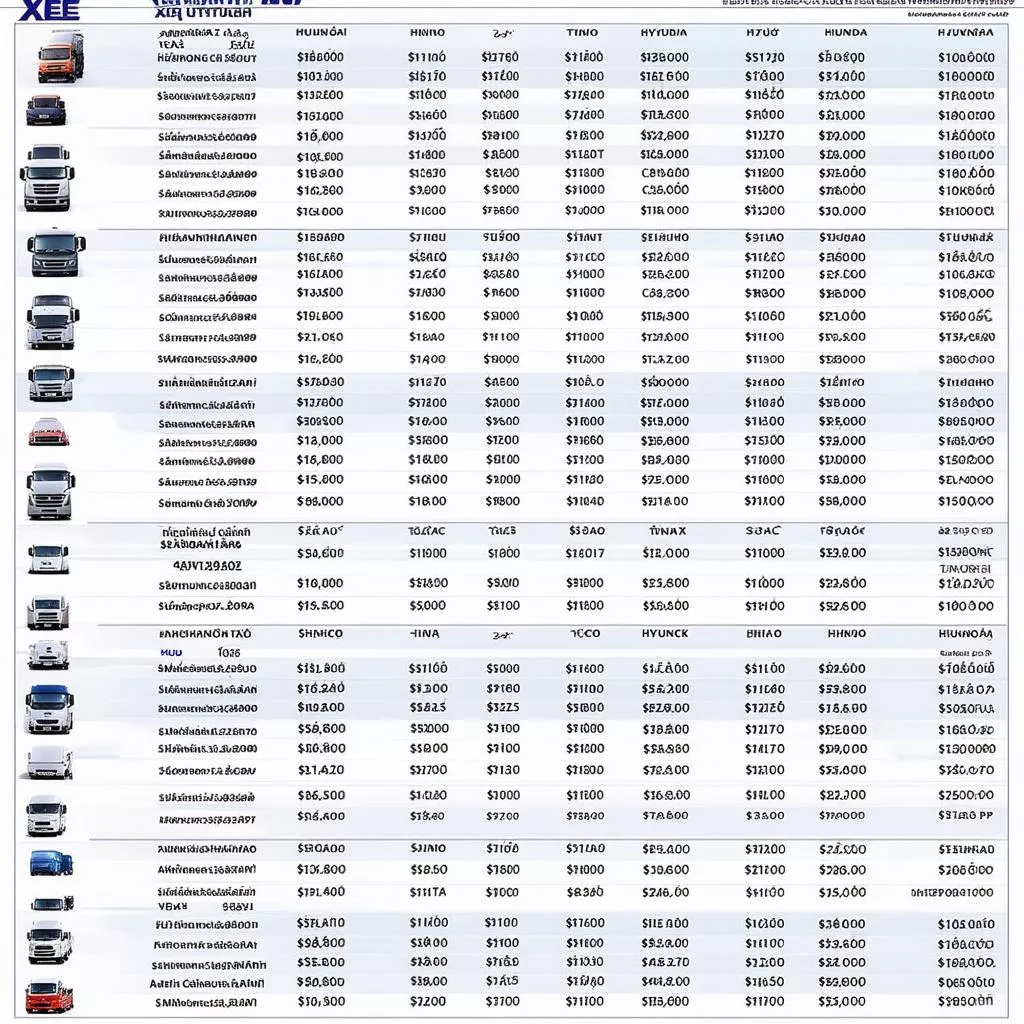 Hanoi Truck Price List