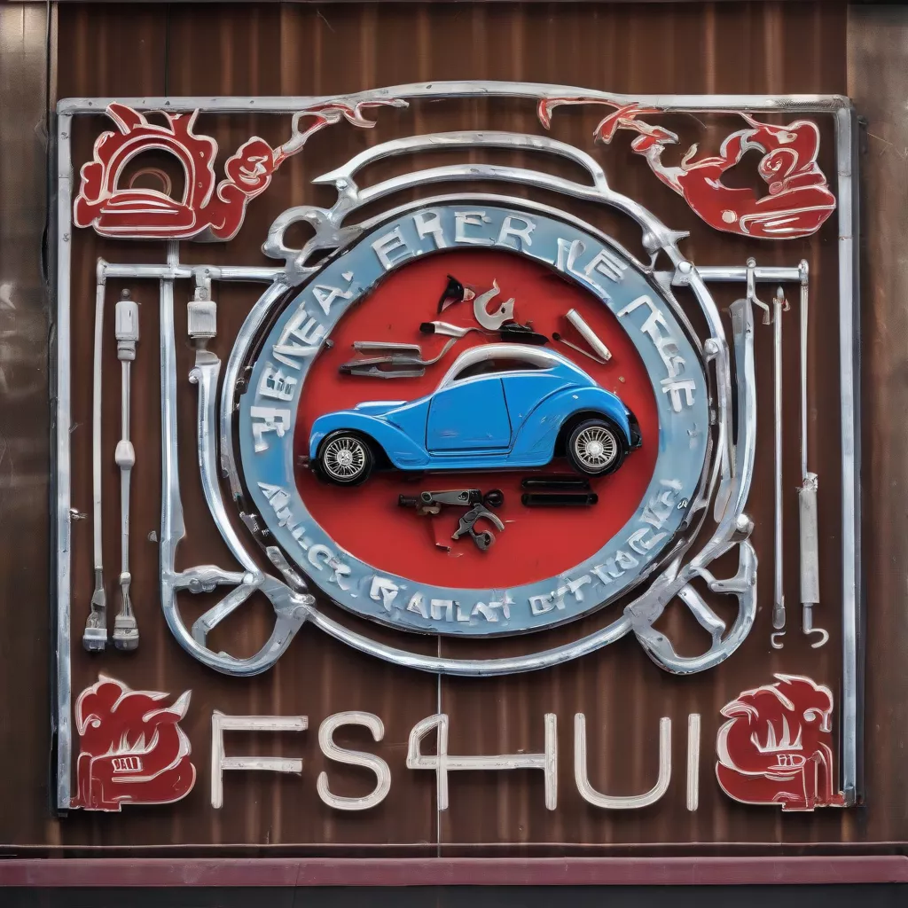 Feng shui compliant auto garage sign