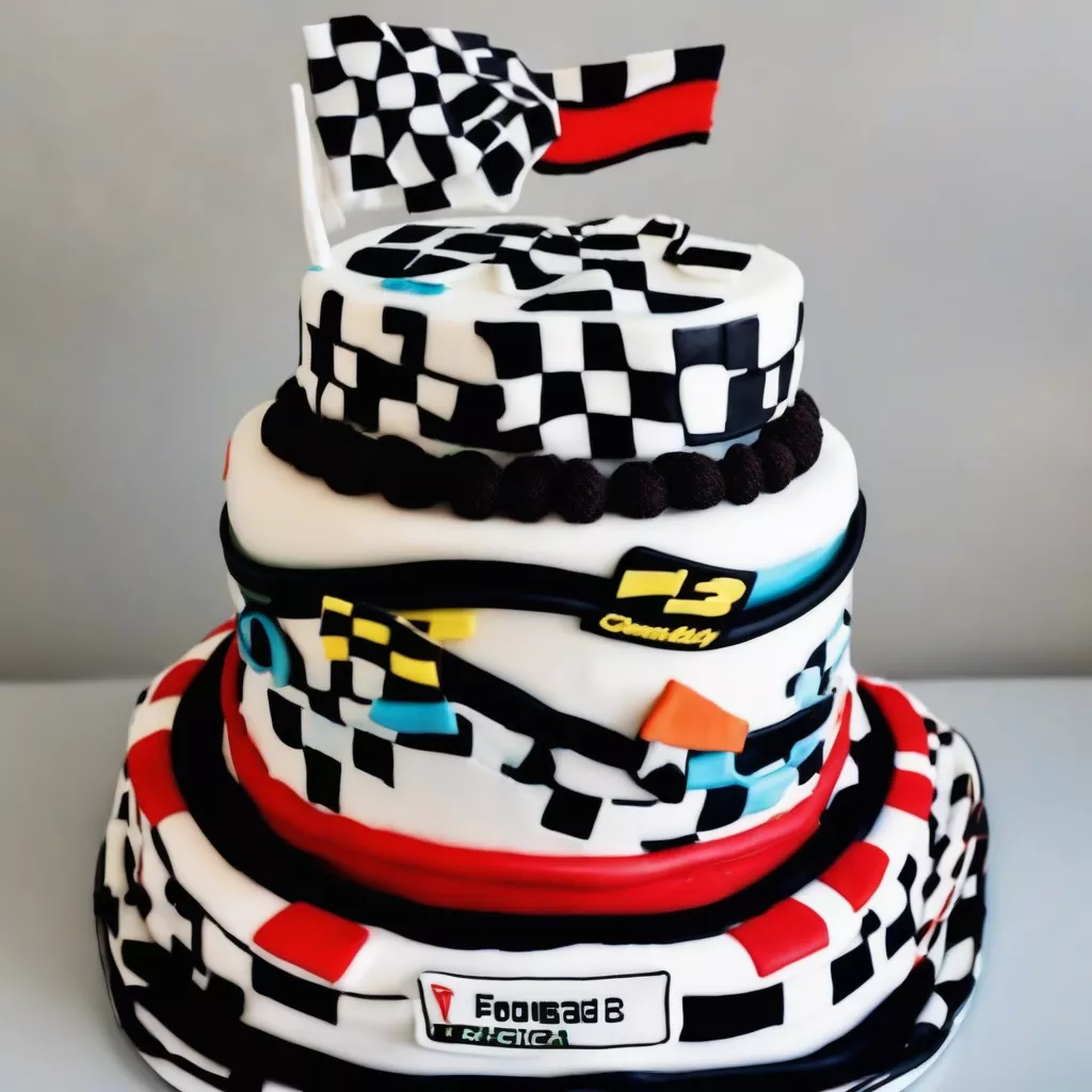 Bolo com formato de carro de Fórmula 1
