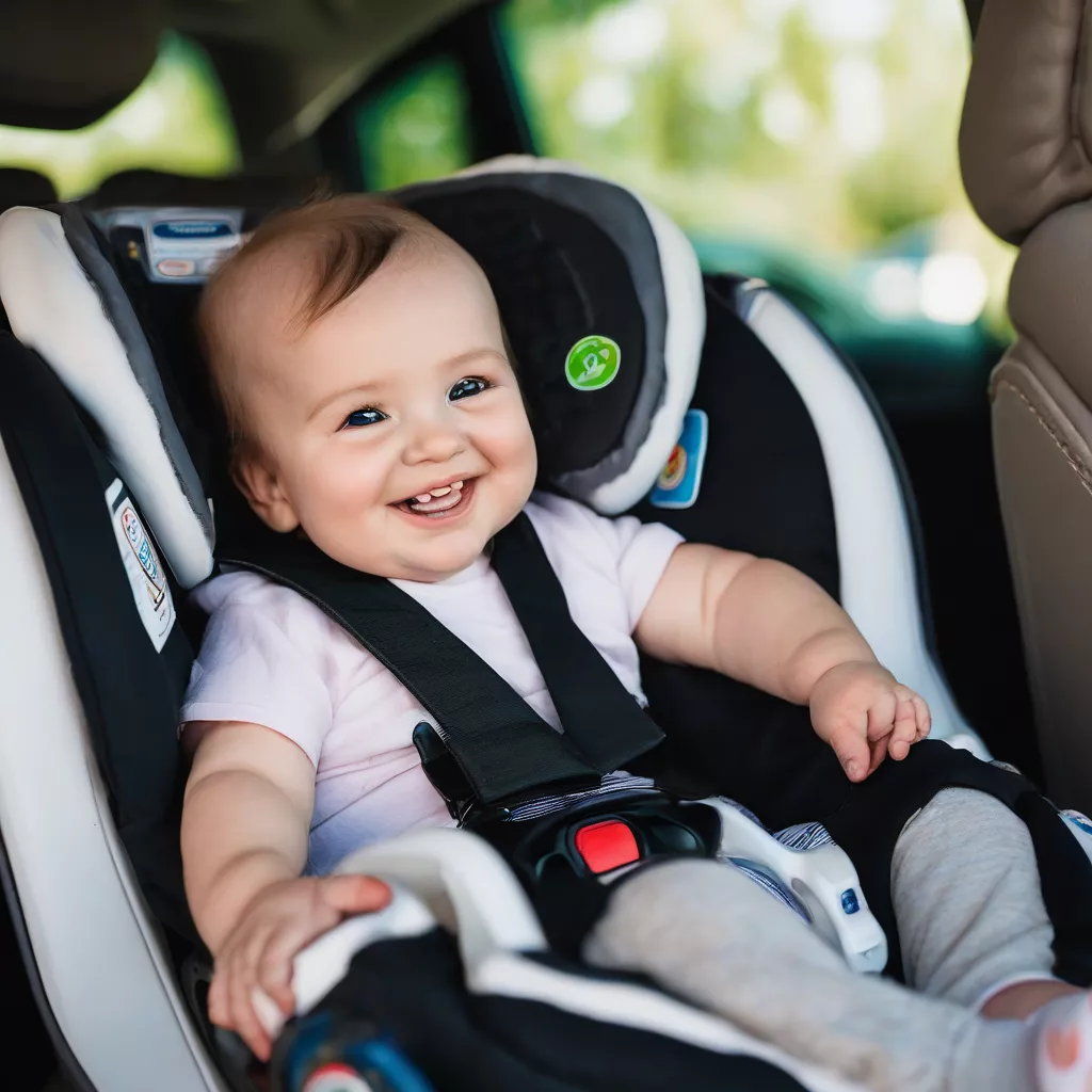 Child Safely Secured in a Graco Car Seat