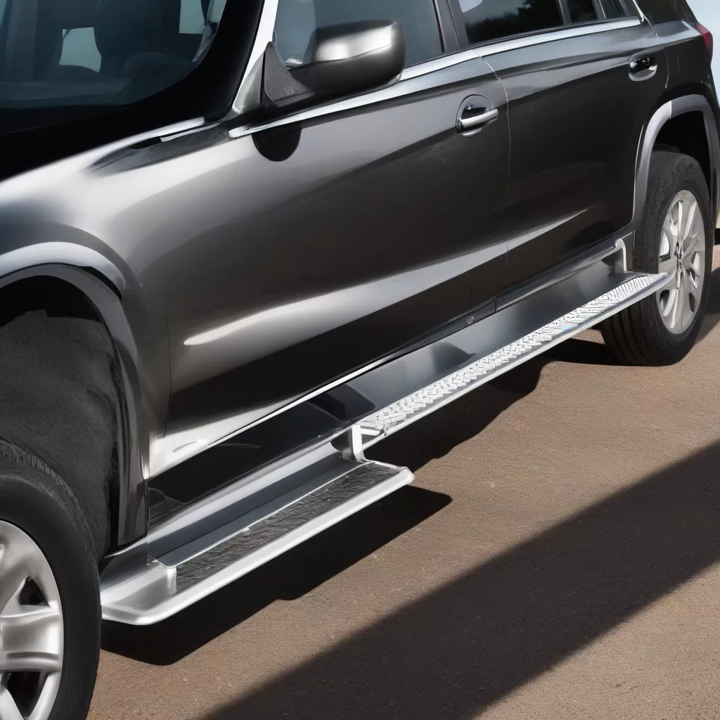 Truck side steps made of stainless steel