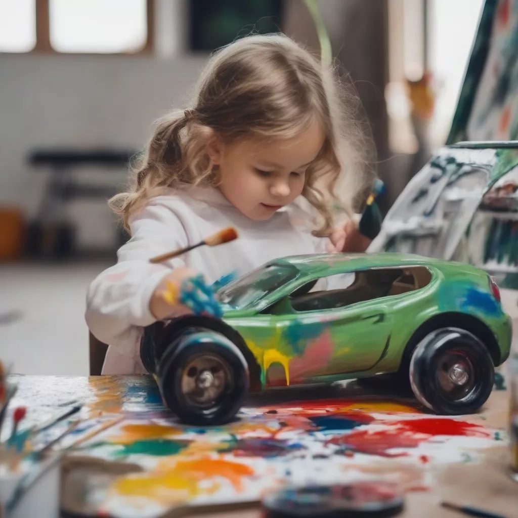 Child drawing a truck