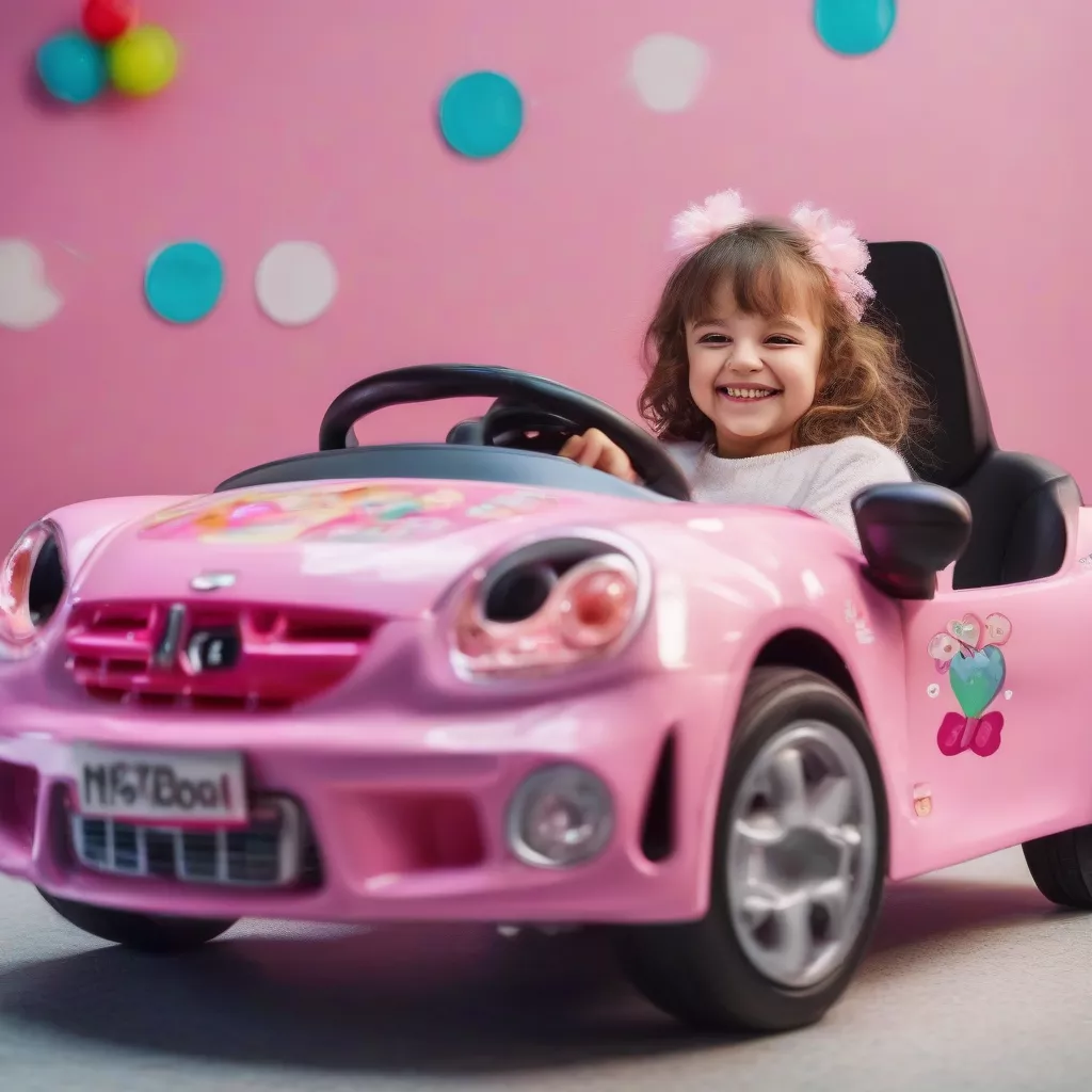 Bé gái chơi ô tô điện