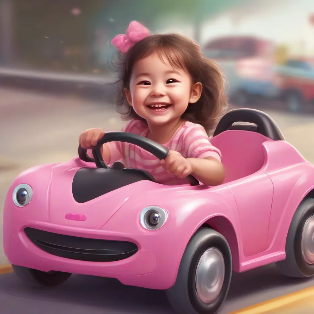 Bé gái chơi xe ô tô điện