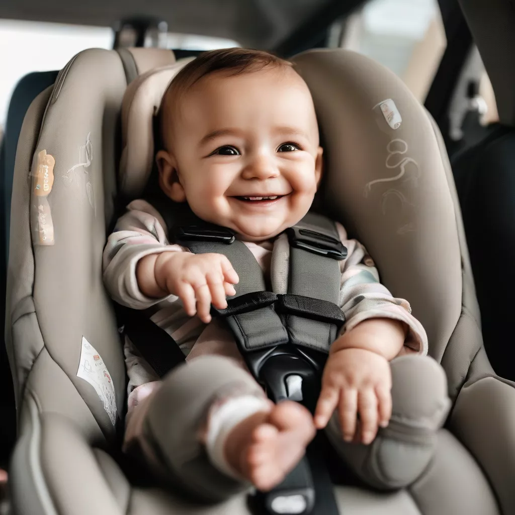 कार में सुरक्षित बैठा बच्चा