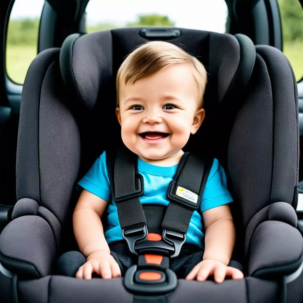 Bé Ngồi Trên Ghế Ô Tô