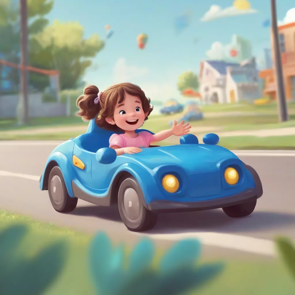 Bé tập lái ô tô Xuân Mai màu xanh