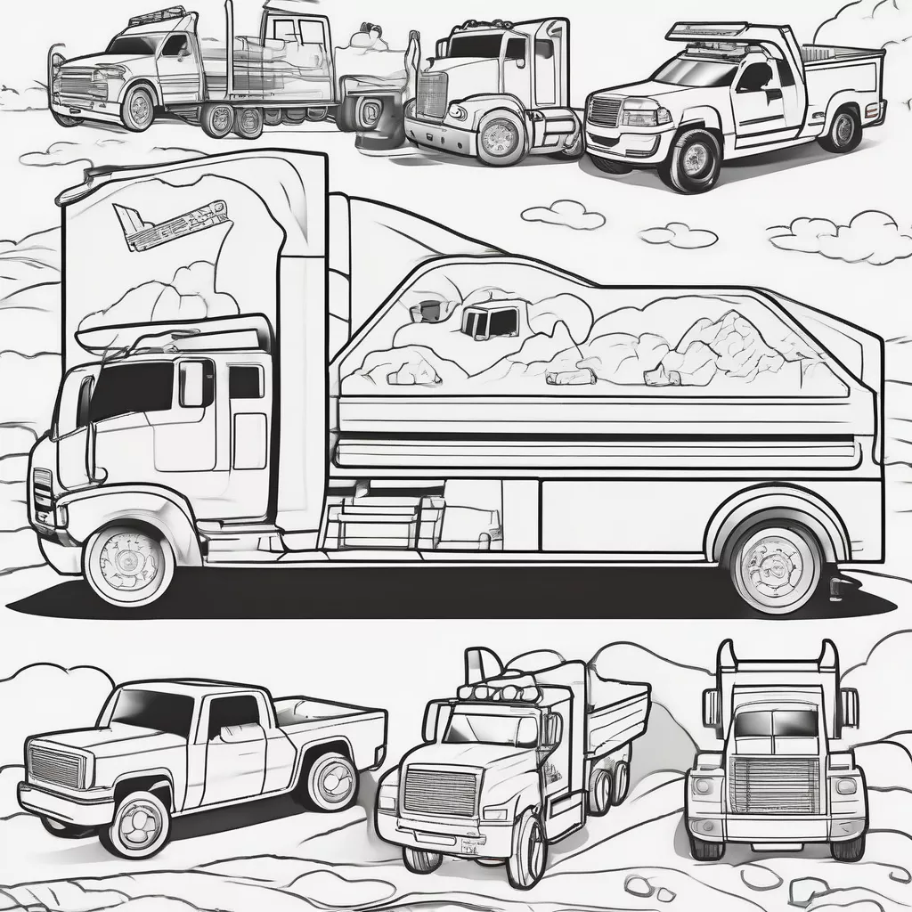 Child with a truck coloring book