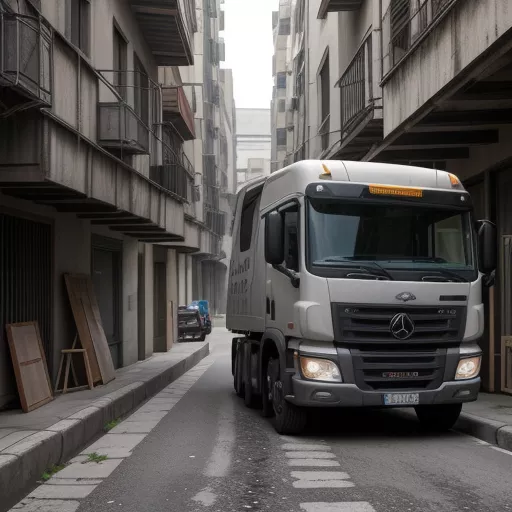 Betoniera da 6 metri cubi in un vicolo stretto