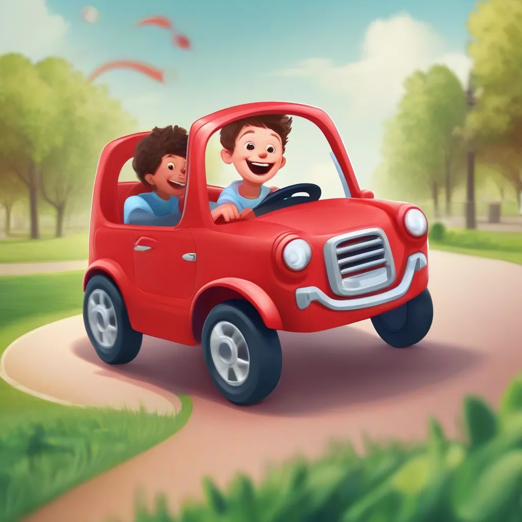 Boy Playing with Electric Car