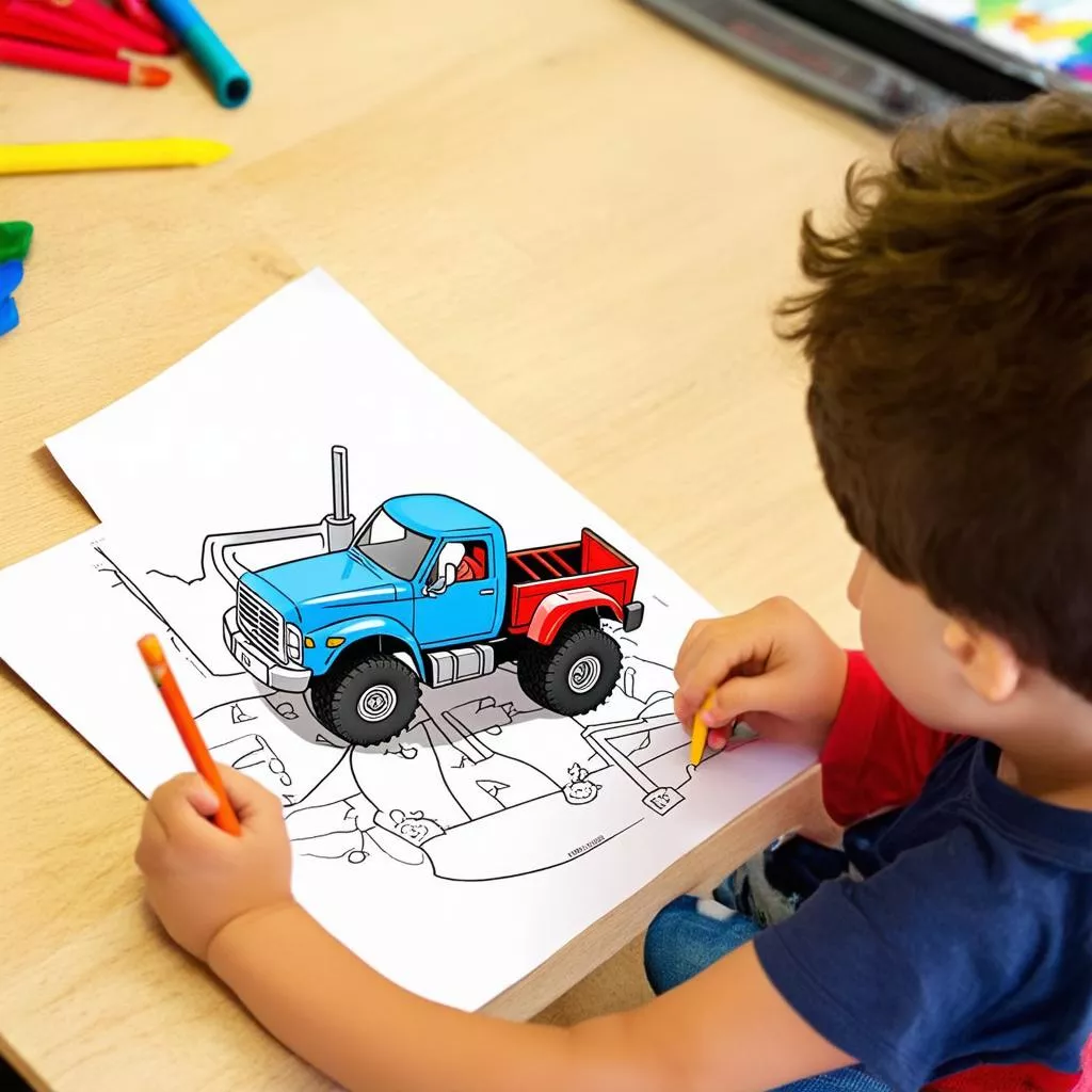 Tranh tô màu ô tô cho bé: Khơi gợi niềm vui và sự sáng tạo