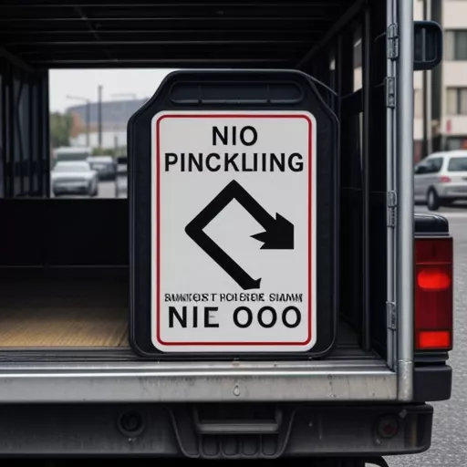 Cartello di divieto di sosta per camion