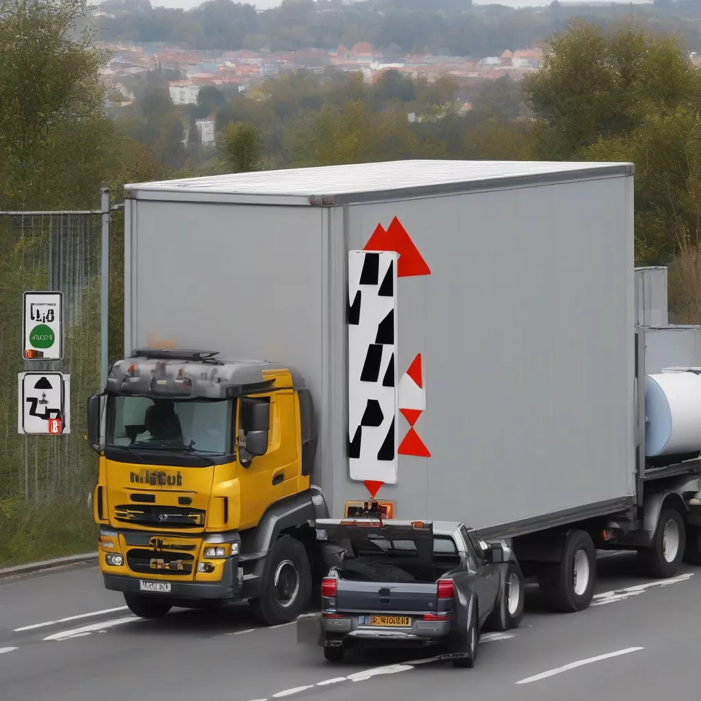 車両制限令：トラックの高さ制限標識