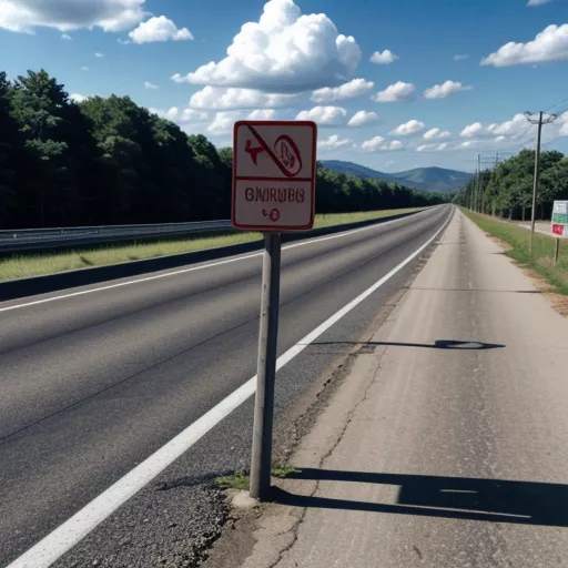 End of divided highway sign