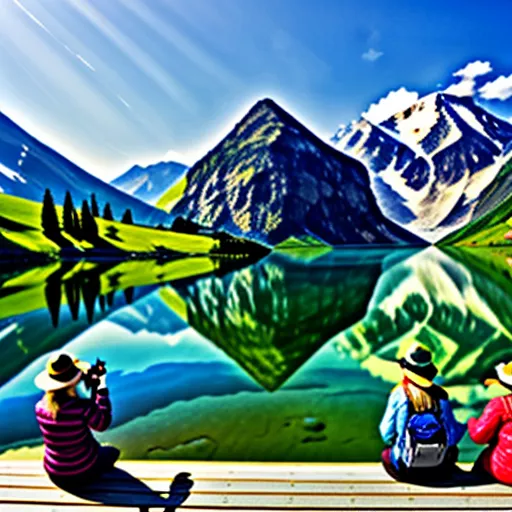Tourists visiting Dong Nai Lake