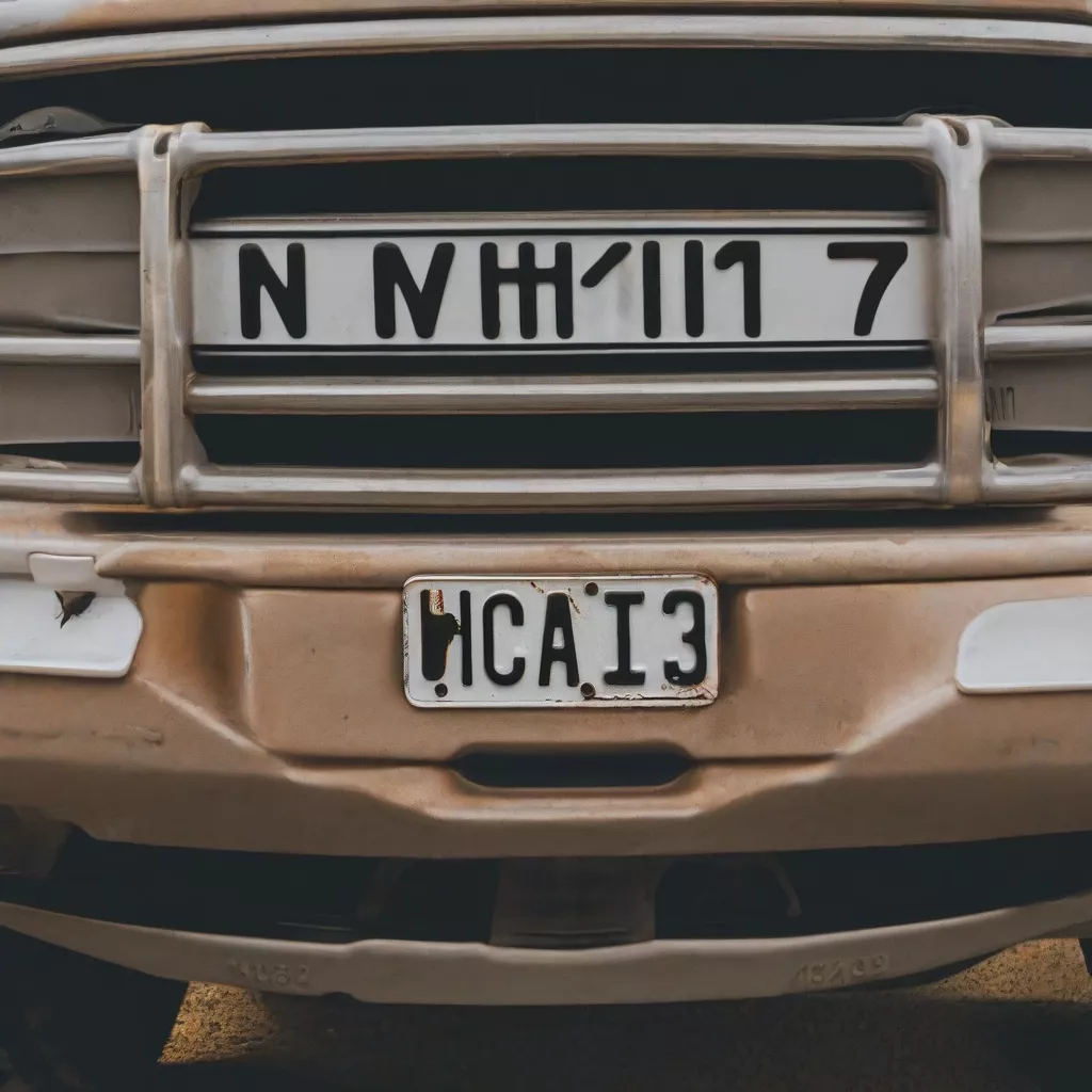 Auspicious truck license plate