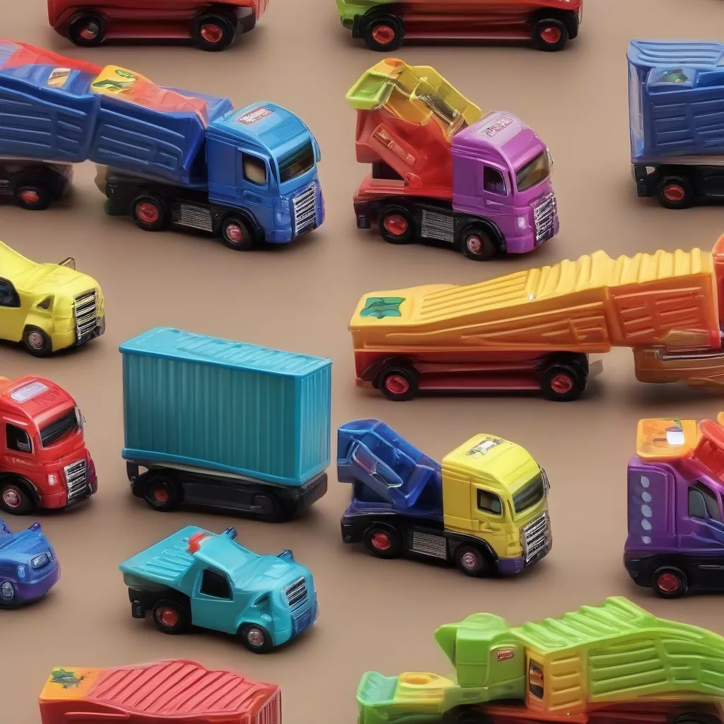 Colorful container truck toy set