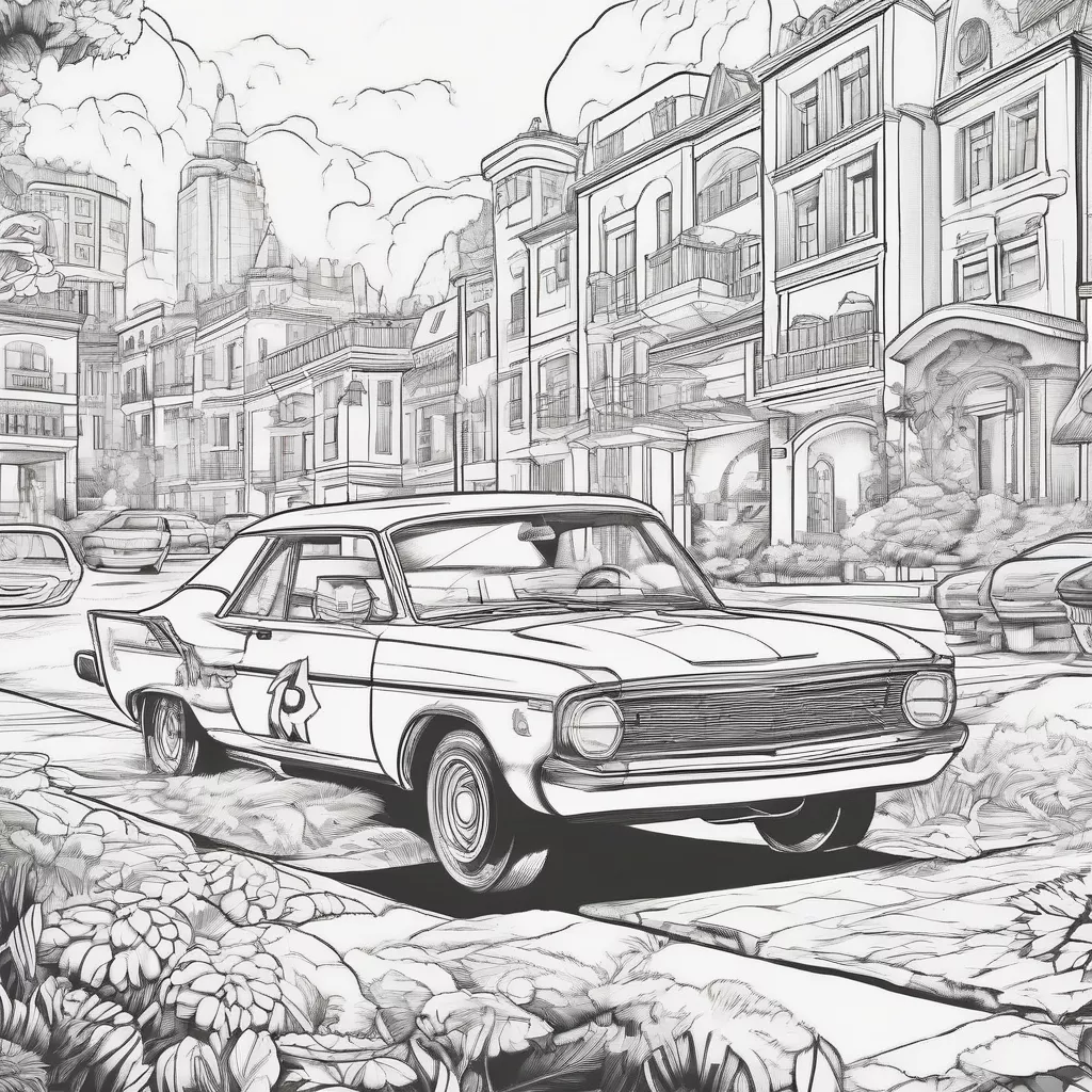 Bộ tranh tô màu ô tô cho bé