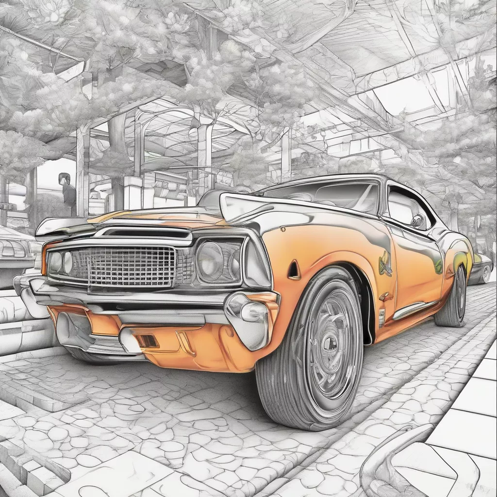 儿童汽车涂色画册