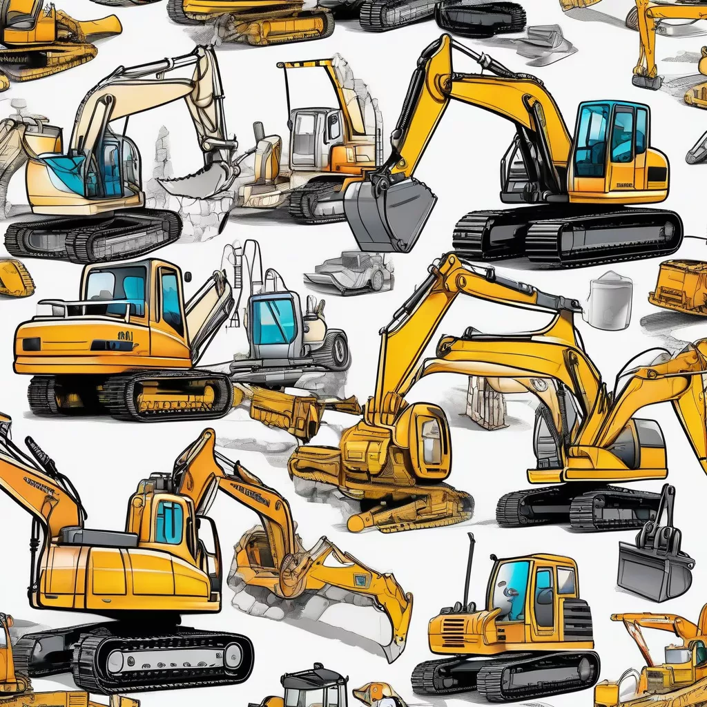 Excavator Coloring Book for Kids