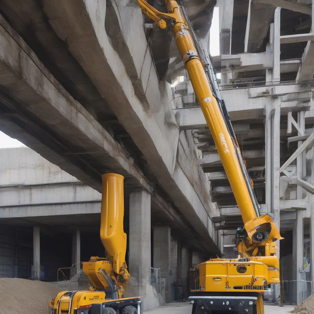 Junjin concrete pump truck in operation