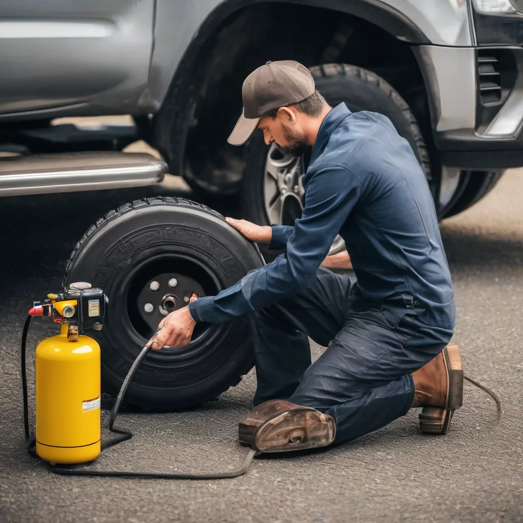 LKW-Reifen aufpumpen